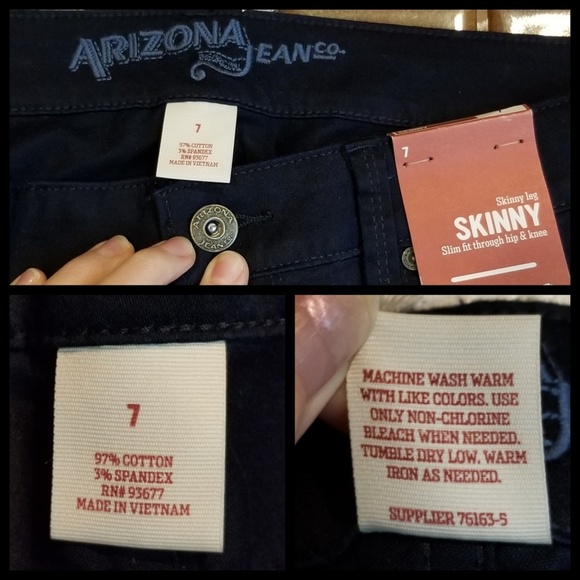 NWT Arizona Jean Co. Navy Skinny Jeans - Picture 9 of 9